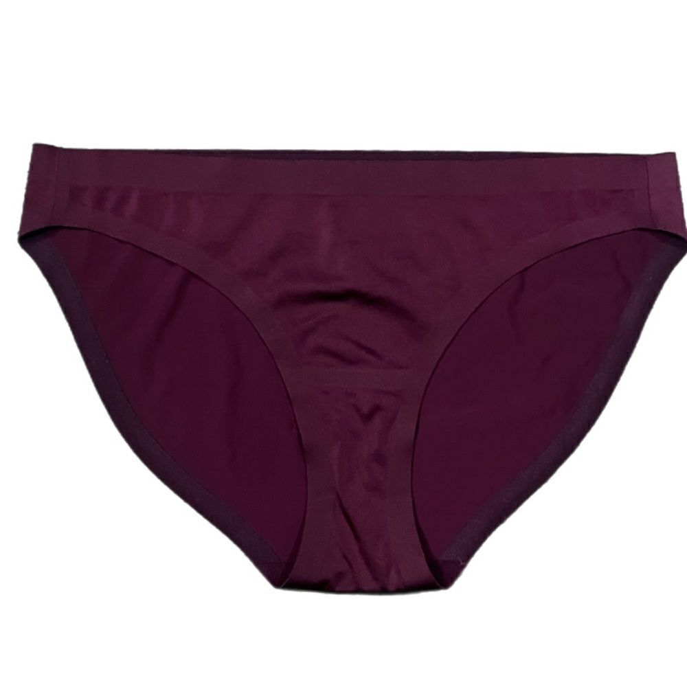 Victorias Secret Discontinued No-Show Sexy Satin Bikini Thick Panty Burgundy M